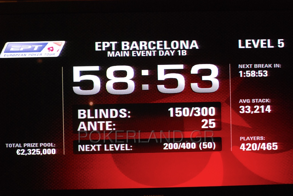 tournament clock ept barcelona 2011